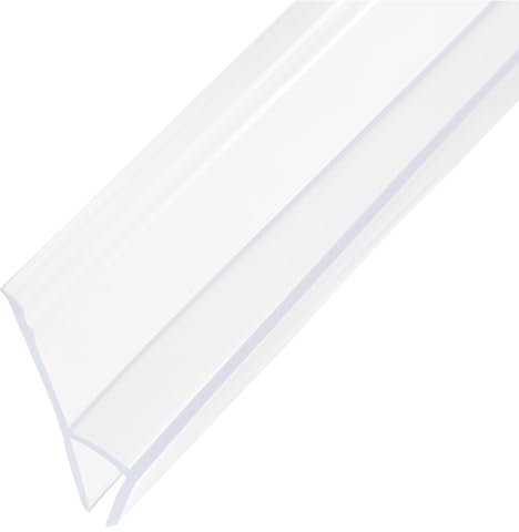 sourcing map Shower Door Side Seal, WidenH-Type Shower Door Sweep for 1/4 Glass 130 Long Silicone Frameless Glass Door Seal Strip, Stop Shower Leaks, Clear