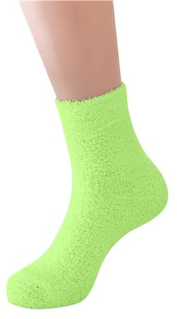Weiche Urlaubssocken für Damen 2024, flauschige Hausschuhe, warm, weich, Winter, Plüsch, Schlafsocken, rutschfeste Socken, grün, Einheitsgröße