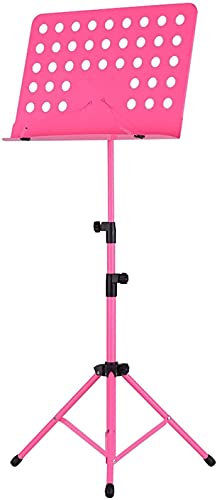 WQZzjm Notenständer Notenständer aus Metall, abnehmbar, Musikinstrumente für Klavier, Violine, Gitarre, Zubehör, Notenständer, Stativ, Pink (Pink)