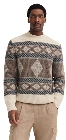 bugatti Herren Norweger Pullover 7700-85564D | Regular Fit Stehkragen klassisches Design Strickpullover warm
