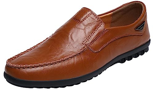 Arbetsformella skor för män UK lågtopp enfärgade skor avslappnade bekväm passform klänningsloafers snygg stabil sula formella loafers för körning och promenader i affärer, fest, bröllop, Bw1, 39.5 EU