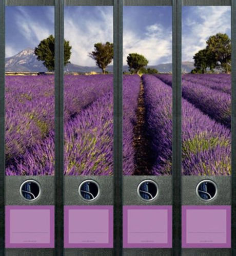4er Set Ordnerrücken für breite Ordner Provence Lavendel Aufkleber Etiketten Deko 444