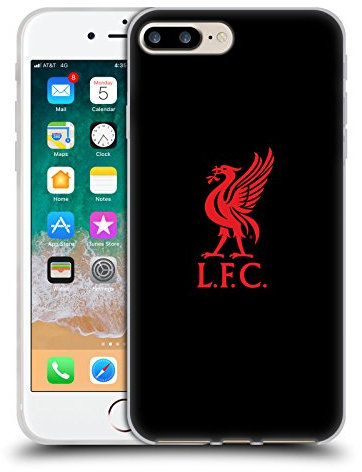 Head Case Designs Officially Licensed Liverpool Football Club Red Logo On Black Liver Bird Gel Case [Military Grade Protection] Compatible With Apple iPhone 7 Plus/iPhone 8 Plus