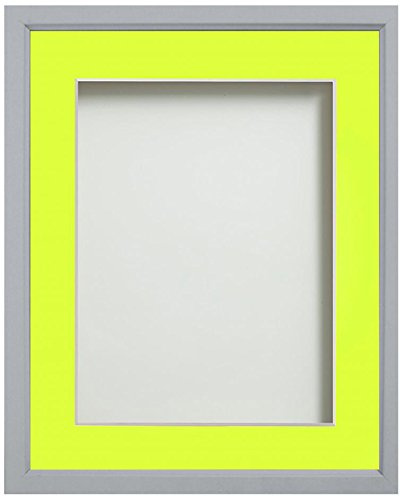 Frame Company Drayton Range 5x5-inch Grey Picture Photo Frame with Lemon Bon Mount For Image Size 3.5x3.5-inch