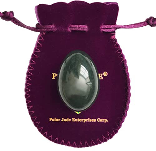 Echtes Nephrit-Jade-Ei, ungebohrt, für Kegelübungen zum Trainieren der Beckenbodenmuskulatur und zur Kristallheilung in der Meditation, von Polar Jade (Mittel (43 x 30 mm))