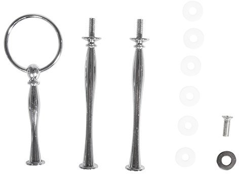 Rayher 34237000 Metall Etageren-Bausatz „Classic, Verbindungsstücke für gegossene Etagen, 11-teilig, Silber, 19 x 8 x 1.6 cm