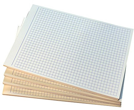 Druckerei Scharlau 4x Notizblocks kariert 5mm Kästchen - Notizen - 50 Blatt DIN A6 Qualitäts-Offset-Papier 80g/m² -Blau (22300)