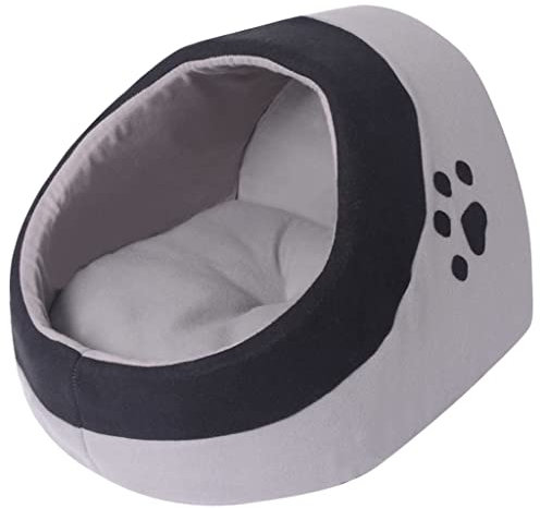 vidaXL Katzenhöhle Katzenkorb Katzenbett Hundehöhle Tierbett Grau/Schwarz Gr. M