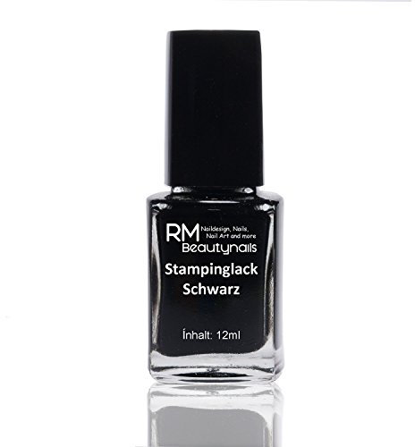 Stampinglack Schwarz Stempellack Nail Stamping Nageldesign RM Beautynails 1er Pack (1x 12ml)