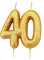 Anniversary House Metallic Gold Glitter Candle, Number 40, 40th Birthday Cake Topper, 7 Centimeters, AHC206