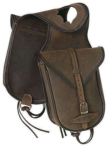 Tough 1 Soft Leather Trail Riding Saddle Horn Bag Brown