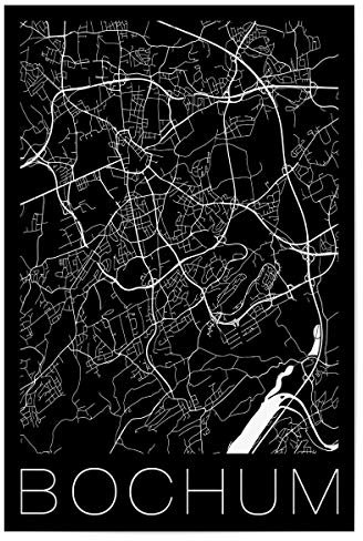 artboxONE Poster 150x100 cm Städte Retro Map of Bochum Germany - Bild Retro Germany Map