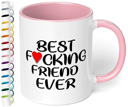 True Statements Tasse best fucking friend ever - Kaffee-Tasse mit Spruch - Geschenk für Frau und Freundin, inner rose
