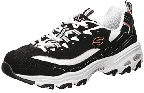 Skechers D'Lites Devoted Fan 13154-BKRG, Womens Sneakers,Sports Shoes, Black, 38,5 EU