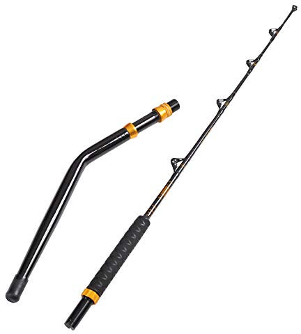 Fiblink Angelrute mit gebogenem Hintern, 2-teilig, Salzwasser, Offshore-Schlepprute, Big Game Rollrute, konventionelle Boots-Angelrute (Länge: 1,8 m