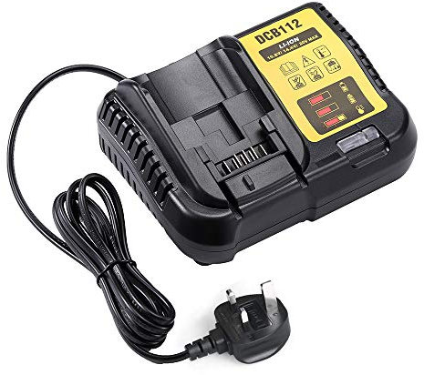 VANTTECH DCB112 2A Li-ion Charger for Dewalt 12V 14.4V 18V DCB112 DCB200 DCB101 DCB140 DCB105 DCB206 DCB205 DCB201 Batteria Charger (UK Plug)