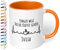 Personalisierte Tasse Finger weg Dieser Kaffee gehört Wunschname personalisierte Kaffeetasse- spülmaschinenfest - tolle Geschenkidee zu Weihnachten, Geburtstag, innen orange