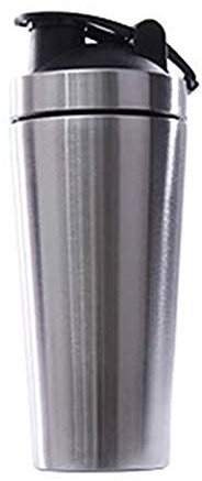 Protein-Shaker, Edelstahl, vibrierend, für Sport, Milchshake, Mixer, Silber, 1 Stück