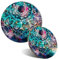 Mouse Mat & Coaster Set - Blue Teal Abstract Mandala 20 cm & 9 cm for Computer & Laptop, Office, Non-slip Base #2711