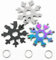 3 Stück Schneeflocke 18-in-1 Multi-Tool, Edelstahl Schneeflocke Flaschenöffner/flacher Kreuzschlitzschraubendreher-Set/Schraubenschlüssel, langlebig und tragbar (Standard, Edelstahl)