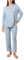OCCIENTEC - Set Pigiama da Donna Set da Pigiama Classico Morbidissimo Pigiama Lungo in Due Pezzi Camicia da Notte con Bottoni Indumenti da Notte Loungewear per Tutte Le Stagioni Azzurro, L