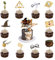 11Pcs Magical Wizard Cake Toppers Wizard Birthday Cake Decorations Cupcake Toppers Happy Birthday Cake Toppers for Boys Children Kids Wizard Themed Birthday Party Supplies