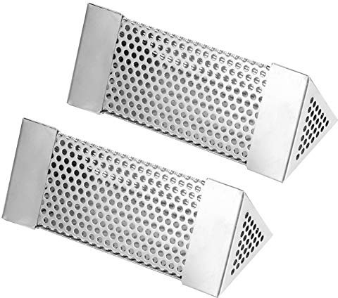 Natudeco 2Pcs Pellet Smoker Tube 6in Smoke Generator Smoke Pipe Mesh Tube Pellets Smoke Box 304 Edelstahl Grillzubehör für kaltes heißes Räuchern(Dreieck)