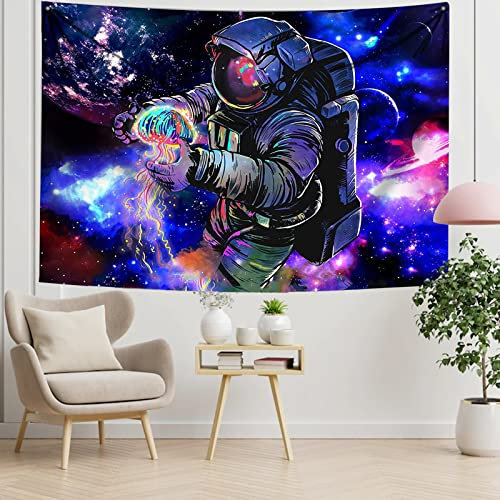 Bekeify Wandteppiche Psychedelic Wandbehang 150x130cm Tapisserie Aesthetic Astronaut Universum Wandteppich Wanddeko Wandteppich Trippy Wall Hanging für Zimmer Home Hippie-Raumdekor