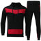 Xmiral 2-teilige Herren Herbst Set mit Kapuziner-Patchwork-Langarm-Top Long Hosen Set Gürtel
