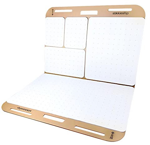 memobe Selbstklebender Flipchart-Block - Flipchartblock - Flipchart-Blöcke - ein Hervorragendes Lehrmittel - für Schule, Universität, Büro - Weiß mit Punkten - Kartonmappe mit Griff - 125 Blätter