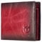 BULLCAPTAIN RFID-Brieftaschen für Herren, schmal, faltbar, echtes Leder, Vordertasche, Geldbörse mit 2 Ausweisfenstern QB-05, Purpur, Small, Retro