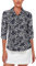 LURANEE Damen Golf-Shirt, schnelltrocknend, 3/4-Ärmel, 2 Knöpfe, Poloshirt, Workout-Top, UPF 50+, S-2XL, Weißes Blatt, Schwarz, Mittel