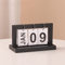 Ewiger Kalender,Holz Flip Kalender,Clamshell Tisch Kalender,Ewiger Kalender zum Umklappen,Vintage Style Ewiger Kalender,Holz Endloskalender für Büro, Haushalt und Schreibtisch,20 x 9 x 12 cm (schwarz)
