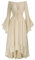 SCARLET DARKNESS Renaissance High-Lo Dress Vintage A Line Dress Women Long Sleeve Off Shoulder M Apricot 400A23-3
