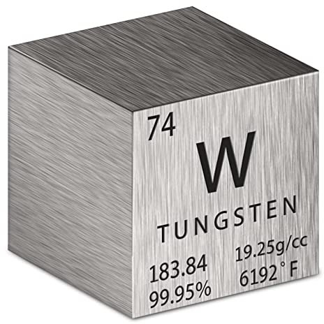 Pevfeciy 1 Inch Wolfram Würfel 25,4 mm Metall Dichte Würfel reines Metall hohe Dichte Element Würfel für Element Sammlungen Labor Experiment Material Hobbys