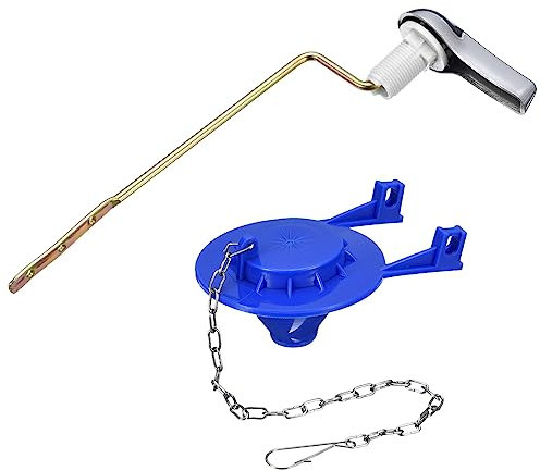 sourcing map Toilet Handle Replacement Kit with Flapper, Universal Side Mount Toilet Tank Flush Lever 2 Inch Toilet Flappers with Stainless Steel Chain for Toilet Tank