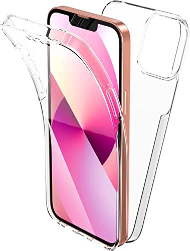 Max Power Digital Hülle für iPhone 15 Pro 360 Grad Transparent Silikon Komplett Schutzhülle Durchsichtig Beide Seiten Doppelseitig Full Body Vorne und Hinten Stoßfest Case