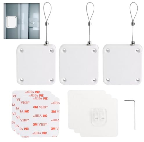 Ronoza 3 Stück Automatischer Türschließer, Türschließer Ohne Bohren Mit Einstellbar Tunnelzug, Türschliesser für Zimmertür, Büro, Meisten Türen (Weiß) (1200G)