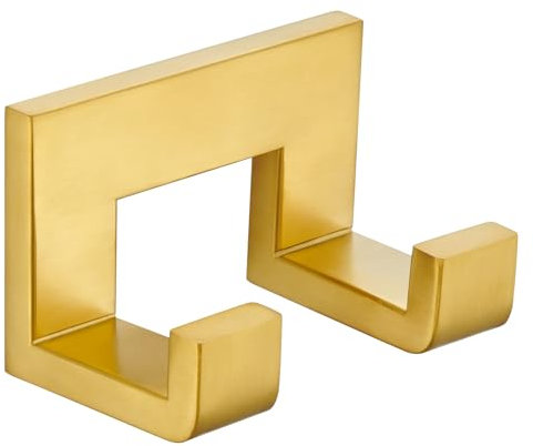 Angle Simple Double crochet porte-serviette en acier inoxydable 304 doré brossé, crochet pour peignoir, porte-manteau, crochet de salle de bain, support mural