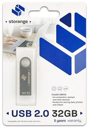 STORANGE Clé USB 32 Go 2.0 Slim Argent