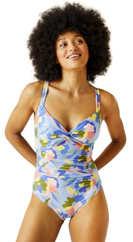 Regatta Womens Sakari Tummy Control Swimming Costume - Abstract Floral - 16
