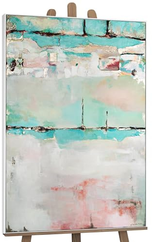 YS-Art Luxus Abstrakt Acryl Gemälde auf Leinwand Konsonanz der Stille handgemalt Wandbild Wohnzimmer modernes Wohndekor Natur Bild Kunst 120x80 cm