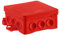 SIMET Anschlussdose NS6 FASTBOX&HOOK, Abmessungen 85 X 85 X 40 MM, rot, halogenfrei, selbstverlöschend, UV-beständig, IP54, mit Einhängemöglichkeit HNS, 1 St.