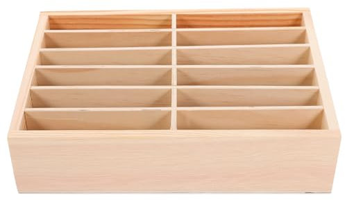 EXCEART Holzbox Für Handy-aufbewahrung Mehrteilige Handy-organisationsbox Mit Fächern Smartphone-halterung Für Schreibtisch Oder Zimmer