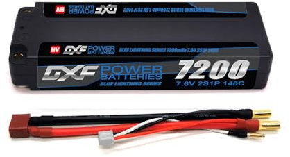 DXF 1 confezione potente 2s lipo batteria con 7200 mAh & 140 c scarica 2s lipo perfetto per auto rc e camion in scala 1/10 & 1/8, 5 mm Deans/T spina, lipo 2s ad alte prestazioni