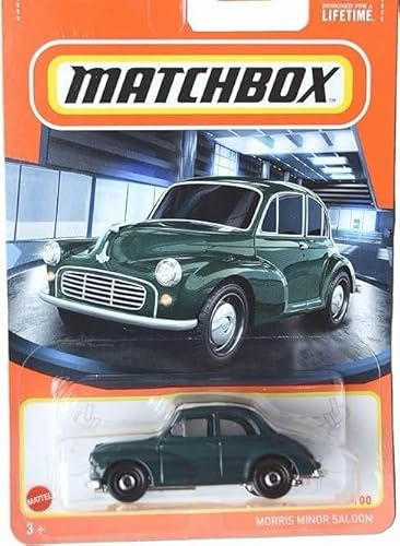 Matchbox Morris Minor Saloon, Green 1:64 Scale Die-Cast Car, 3+ Kids, Unisex, 4 x 7 x 1 Inches