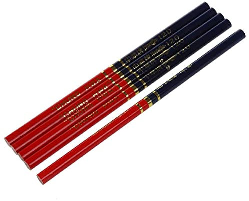 SouiWuzi Rote und blaue Färbung Express Twin Points Check-Bleistift Dual Colored Double Ended Hb Stifte Marker Stiftholz Basis 5pcs, Dualfarbene Bleistift