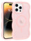 Pepmune Magnetic for iPhone 14 Pro Max Case [Compatible with Magsafe] Translucent Matte Cute Curly Wave Frame Phone Case,Soft TPU Bumper Slim Fit Shockproof Protective Cover for Men Women-Light Pink