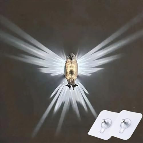 behone Bald Eagle Wall Light,3D Tier LED Wandleuchte,Eagle Shadow Lamp,Batteriebetriebenes Nachtlicht,Personalisierte Wandleuchte,Einzigartige LED-Wandleuchte,Wandkunst-Deko,Bemalbare,Kunstwerk