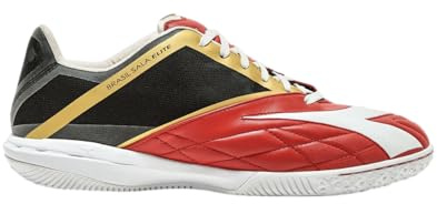 Diadora Brasil Sala Cup Men's Indoor Soccer Shoes - Soft Leather Interior, Breathable Mesh Exterior, Optimum Grip for Futsal (Milano Red/White/Black, US Footwear Size System, Adult, Men, Numeric, Medium, 9)
